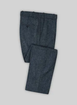 Highlander Heavy Blue Herringbone Tweed Pants Smart Wear