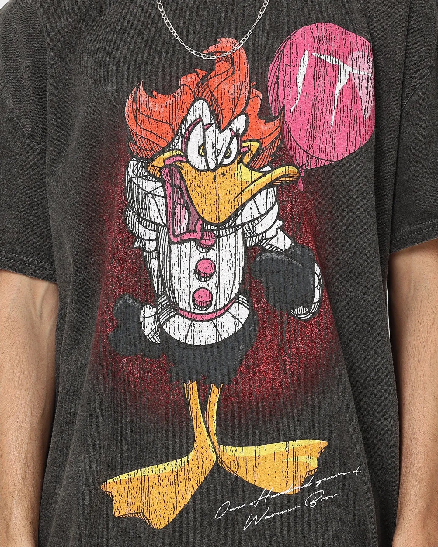 Standard Body Fit American Thrift X Warner Bros. Daffywise Heavyweight Vintage T-Shirt Black Wash