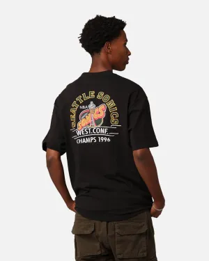 Mitchell & Ness Seattle Sonics Arch T-Shirt Faded Black Eco Friendly Production Double Stitched Hem