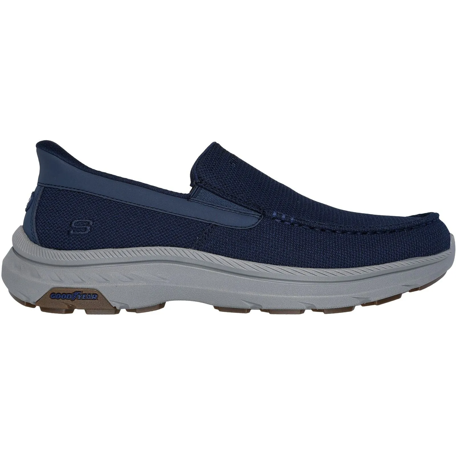 Skechers Mens Pollard Wilfred Shoe Navy Flex Groove Technology Ventilation holes