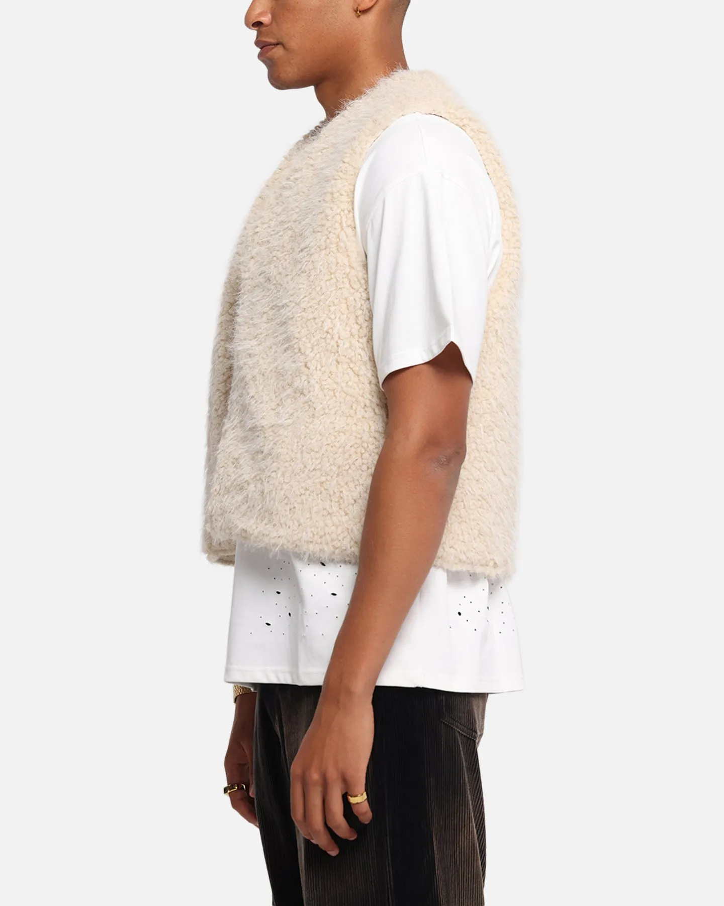 WrinkleResistant XXIII Fur Vest Cream