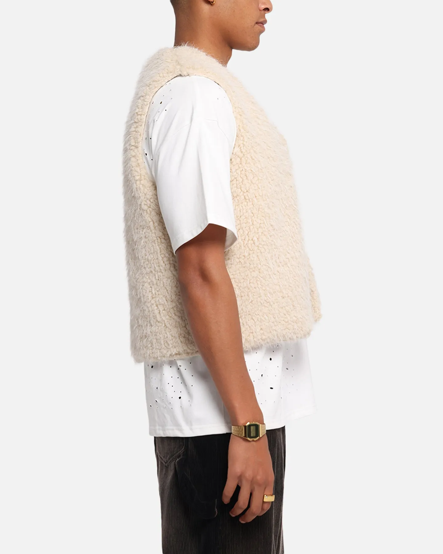 Negotiate waiters XXIII Fur Vest Cream