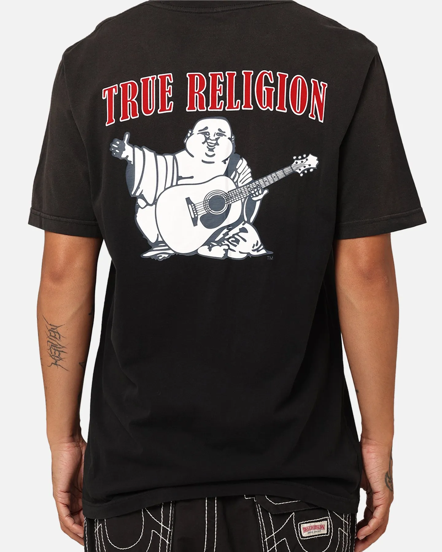 Lightweight Feel UPF Rated Fabric True Religion JV7 Washed T-Shirt Jet Black