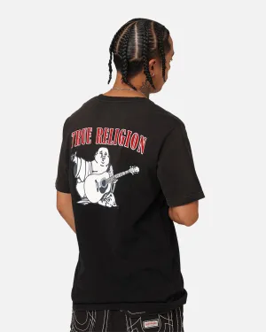 Holiday Casual Durable Knit Structure True Religion JV7 Washed T-Shirt Jet Black