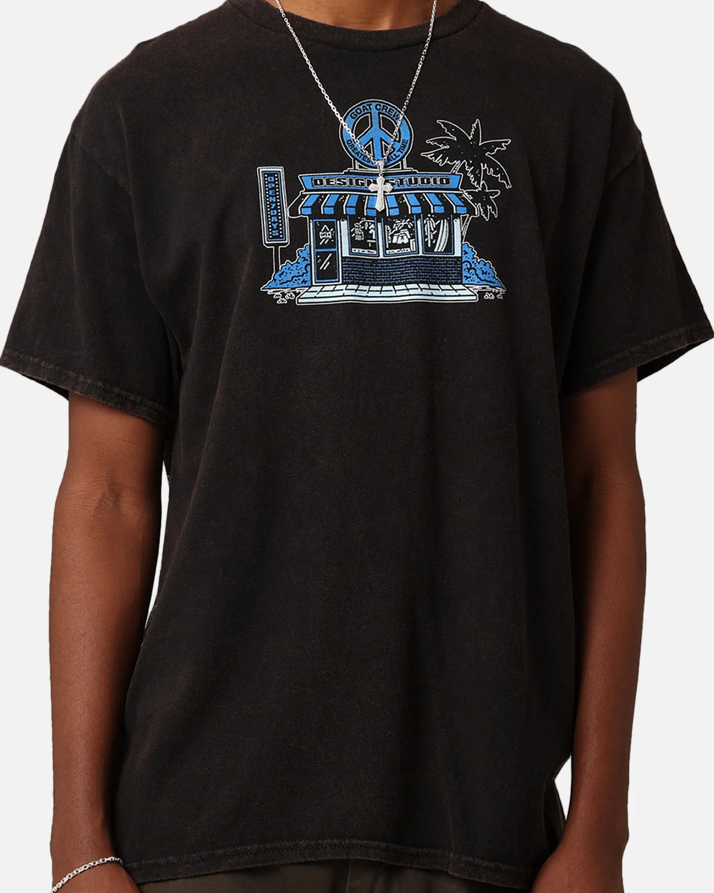 Goat Crew Design Studios Peace T-Shirt Black Wash Light Casual Wear