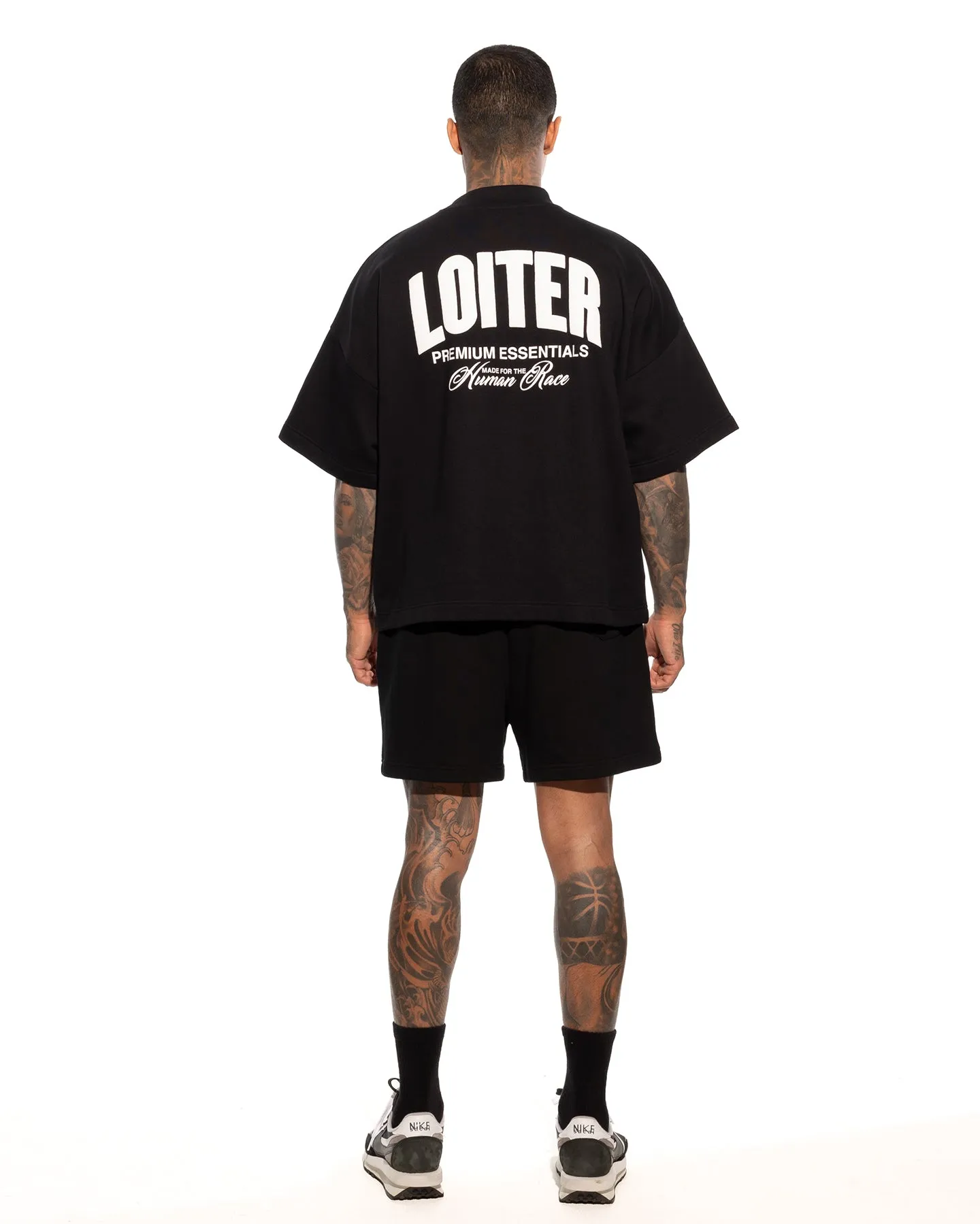Flattering Cut Loiter Essential Spire T-Shirt Black
