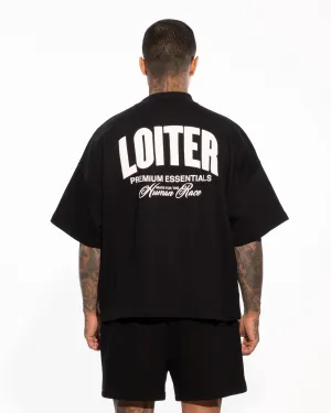 Soft And Comfortable Casual Day Wear Loiter Essential Spire T-Shirt Black