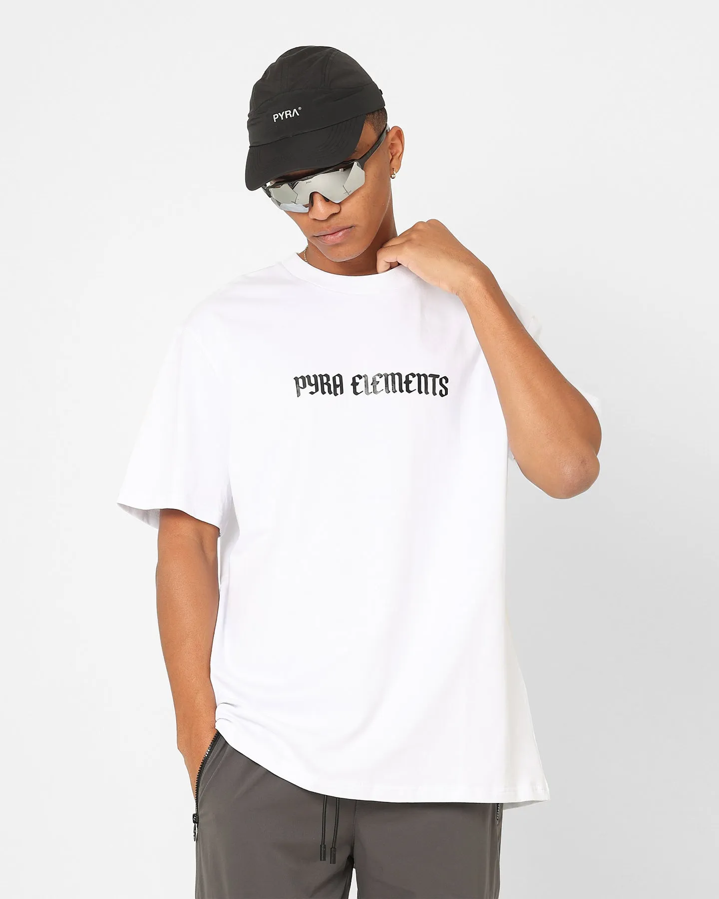 Pyra Rugged T-Shirt White/Black Reinforced Neckline