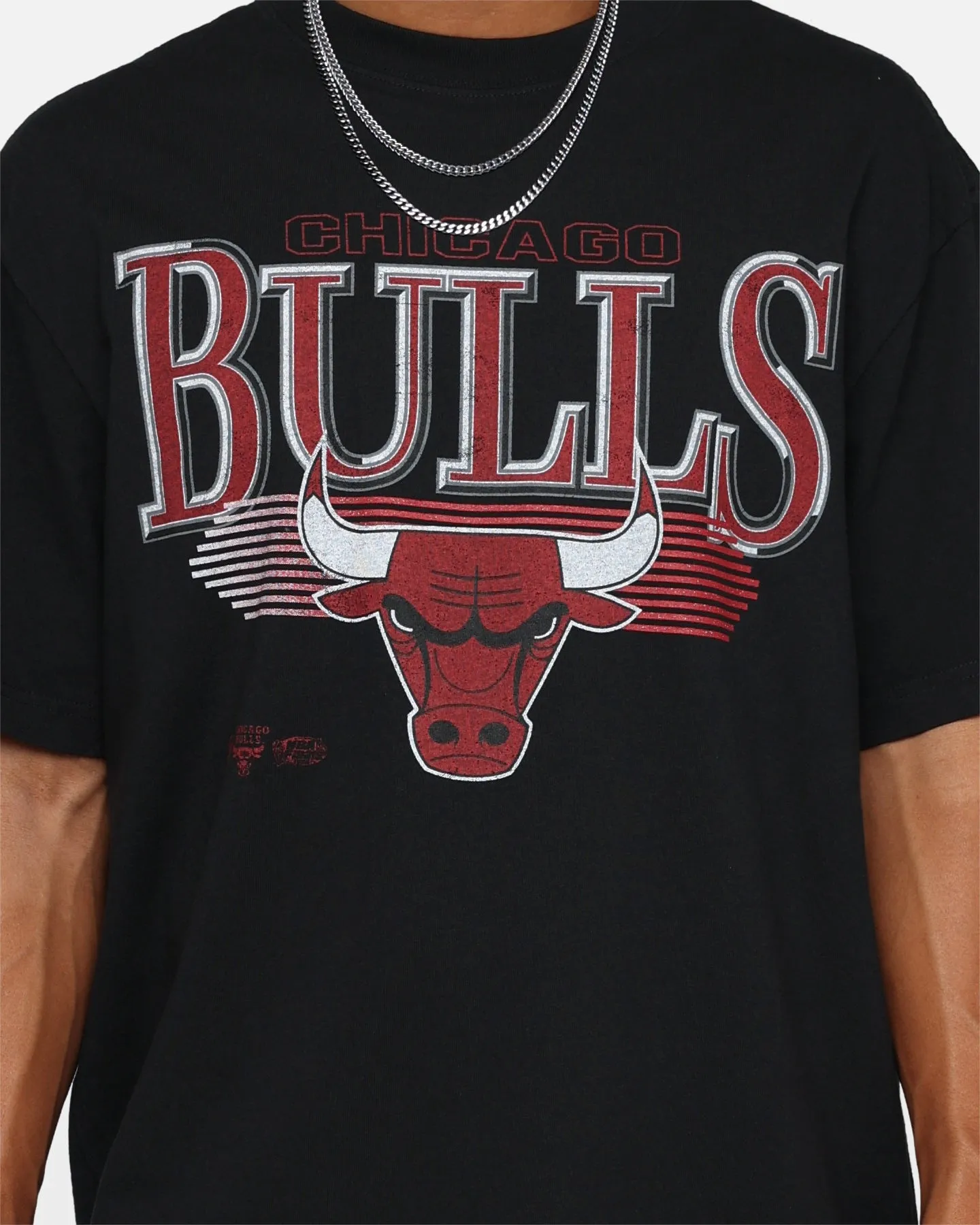 Travel Friendly Mitchell & Ness Chicago Bulls Underscore T-Shirt Faded Black