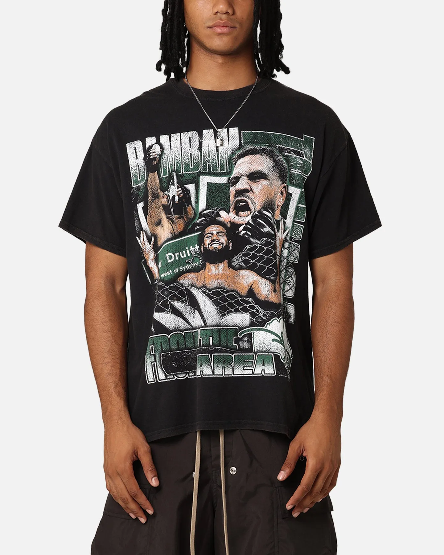 UFC By Goat Crew Tai Tuivasa Bam Bam FTA Vintage T-Shirt Black Wash Heathered Texture
