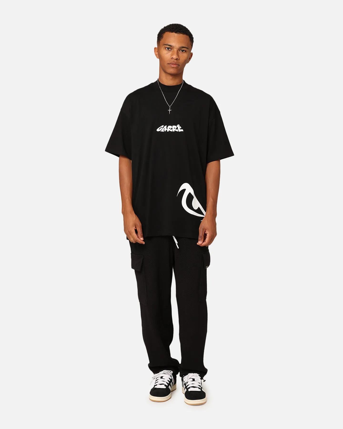 ZeroWaste Production AntiBacterialTreatment Carre Eyes Oversized T-Shirt Black