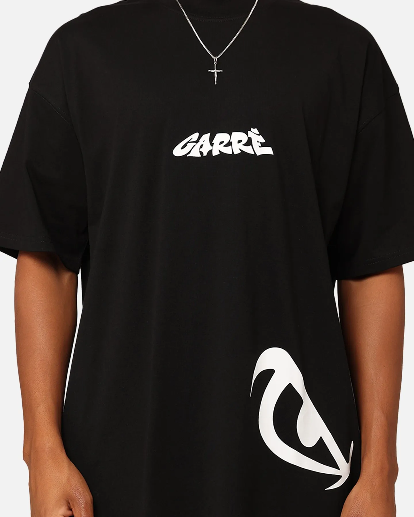 Stylish and Relaxed Carre Eyes Oversized T-Shirt Black