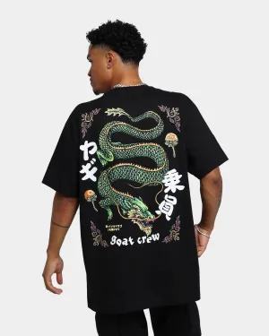 Goat Crew Sleeping Dragons T-Shirt Black Animal print wildness Timeless Look
