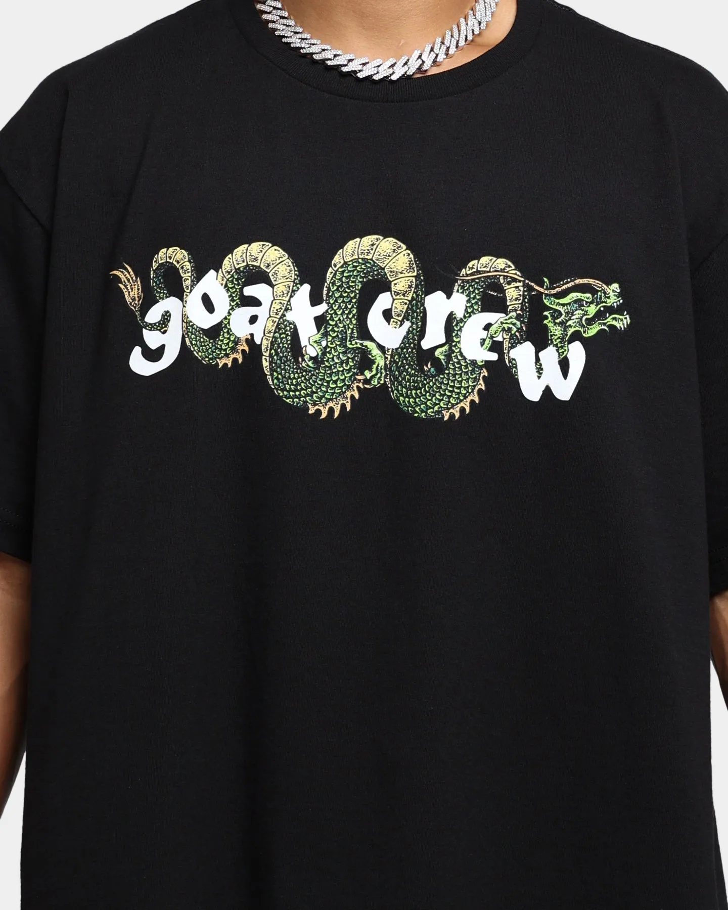 slim fit Basic Piece Goat Crew Sleeping Dragons T-Shirt Black