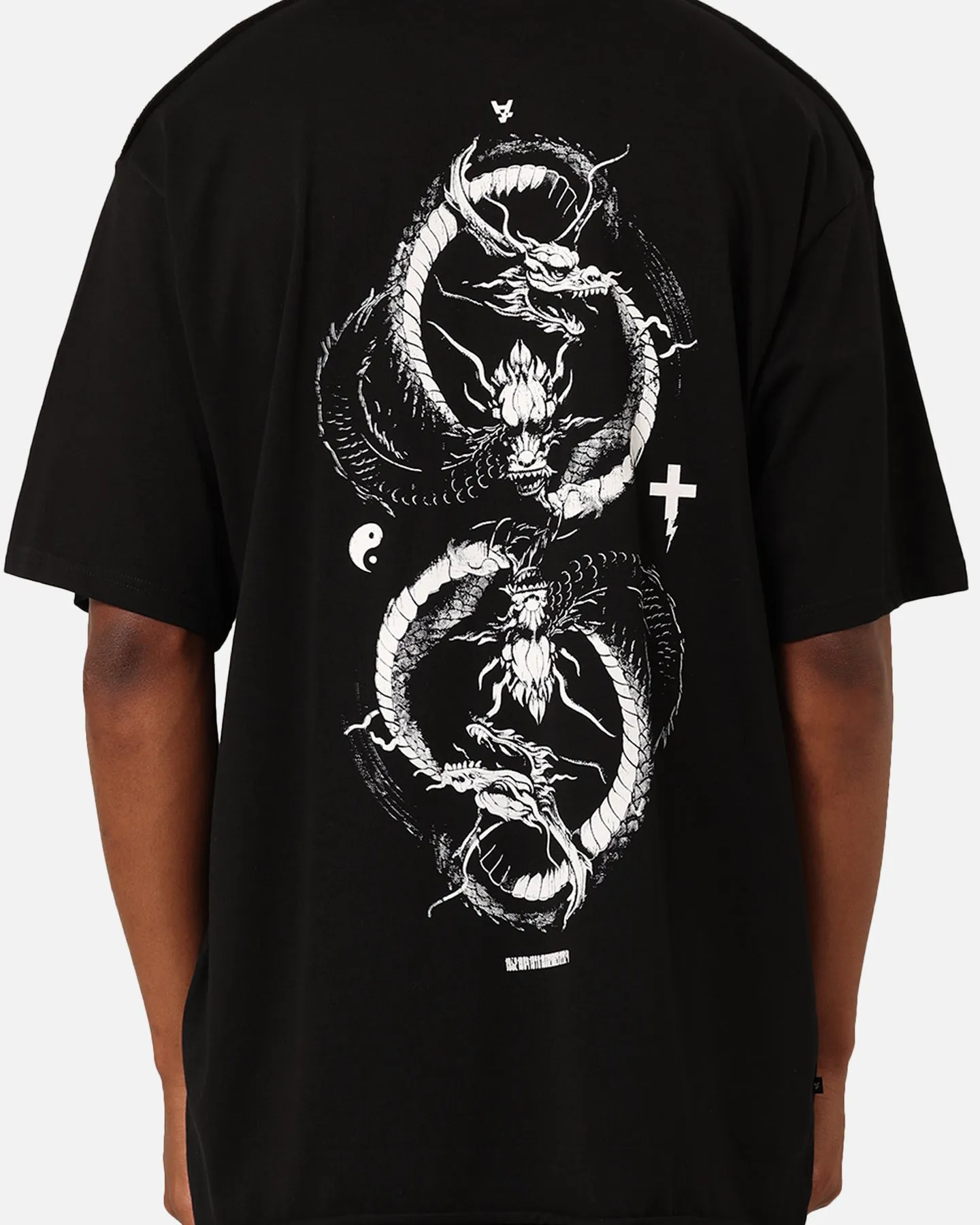 The Anti Order Double Dragon Baggy T-Shirt Black Flexible Neckband Light Fit Wear