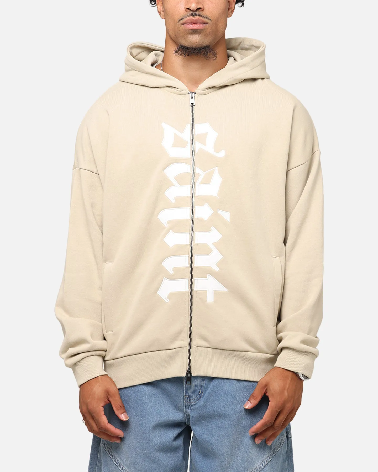 Saint Morta Gothic Distressed Zip Hoodie Stone Yarn Dyed Fabric skateboard ride