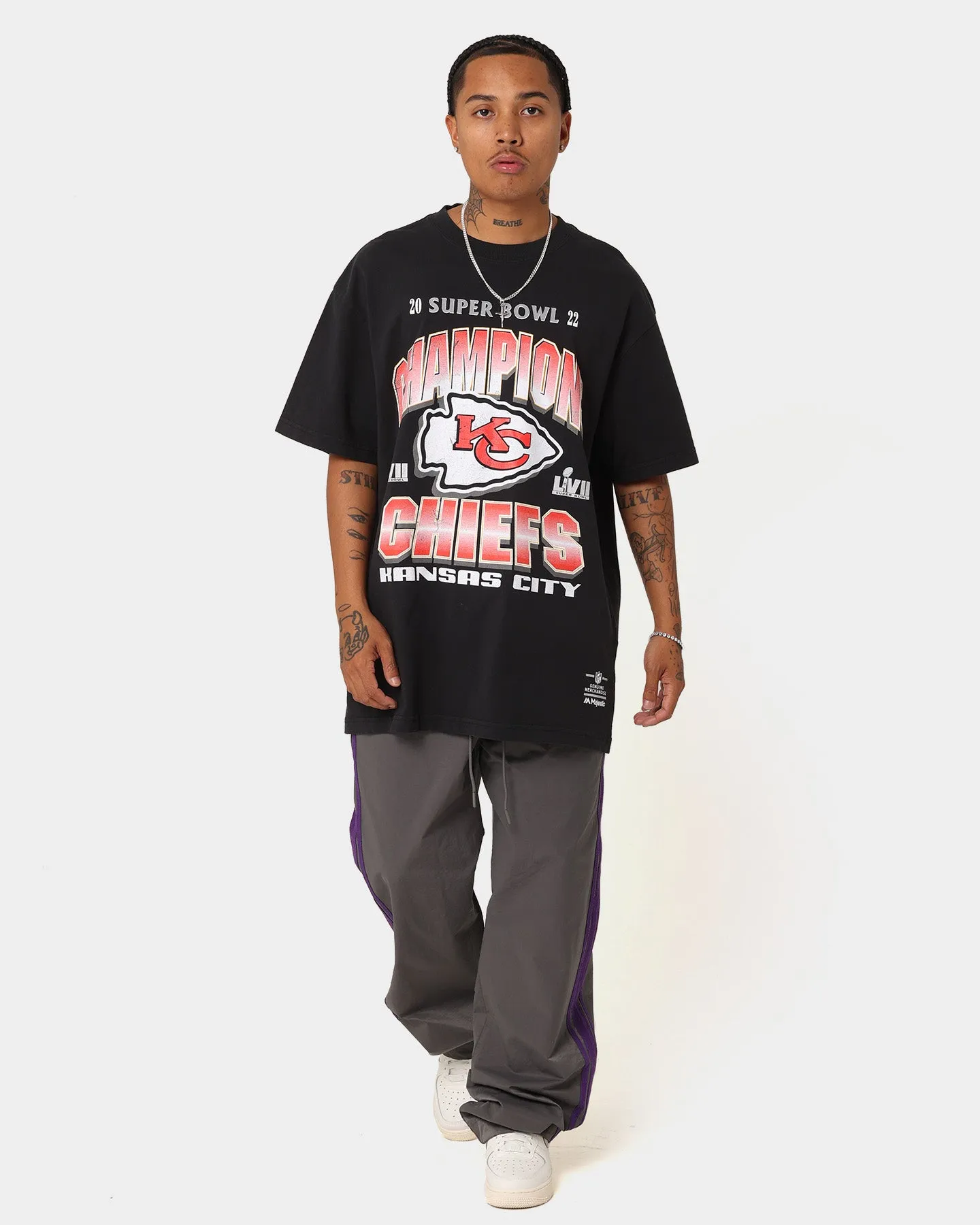 Slim fit sleekness Soft Breathable Majestic Athletic Kansas City Chiefs Super Bowl LVII Champs Arch T-Shirt Black