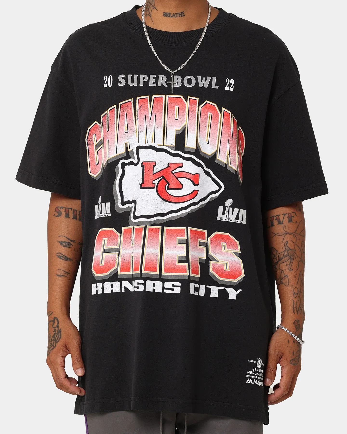 Comfortable clothing Majestic Athletic Kansas City Chiefs Super Bowl LVII Champs Arch T-Shirt Black