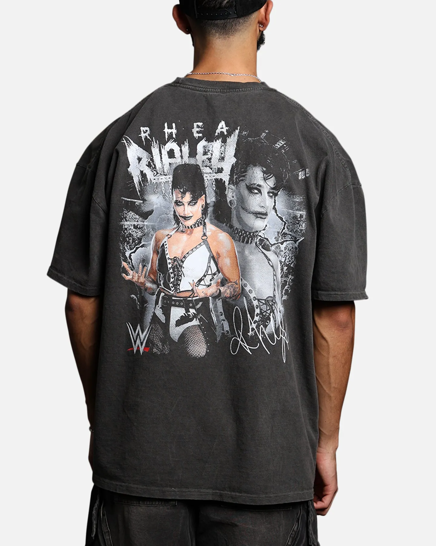 Culture Kings X WWE Rhea Ripley Vintage T-Shirt Black Wash Stylish Essential Bright and Bold