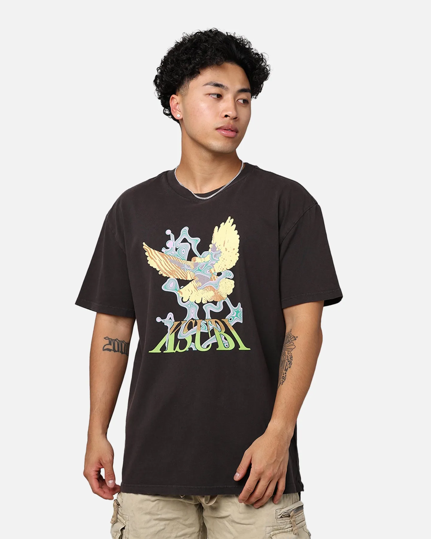 Comfort and Fit Ksubi Flight Biggie Short Sleeve T-Shirt Faded Black