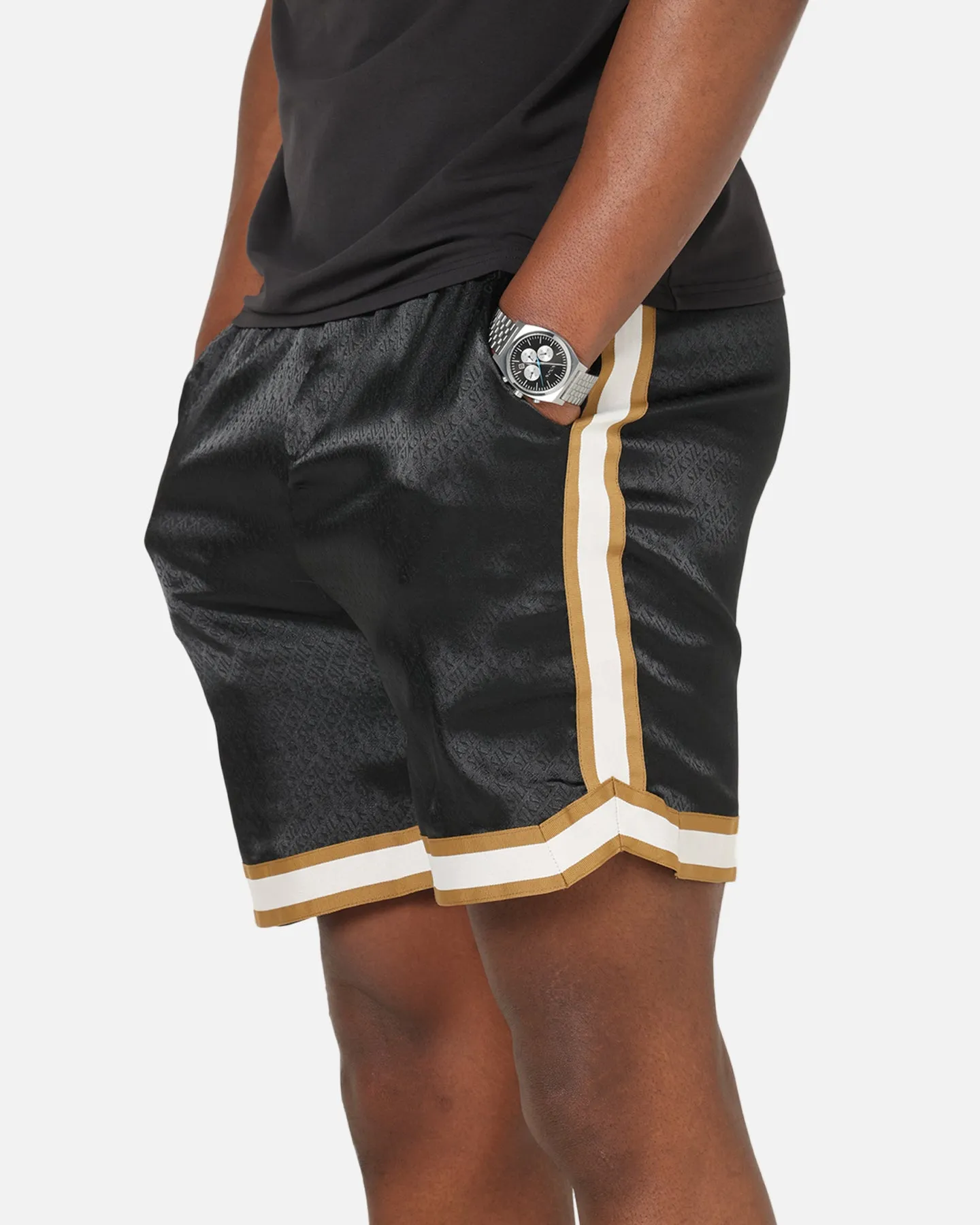 Sik Silk Resort Shorts Black WideLegOpening Easy Fit