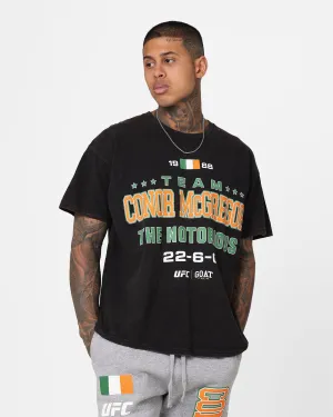 UFC By Goat Crew Team McGregor Vintage T-Shirt Black Wash Trendy Apparel