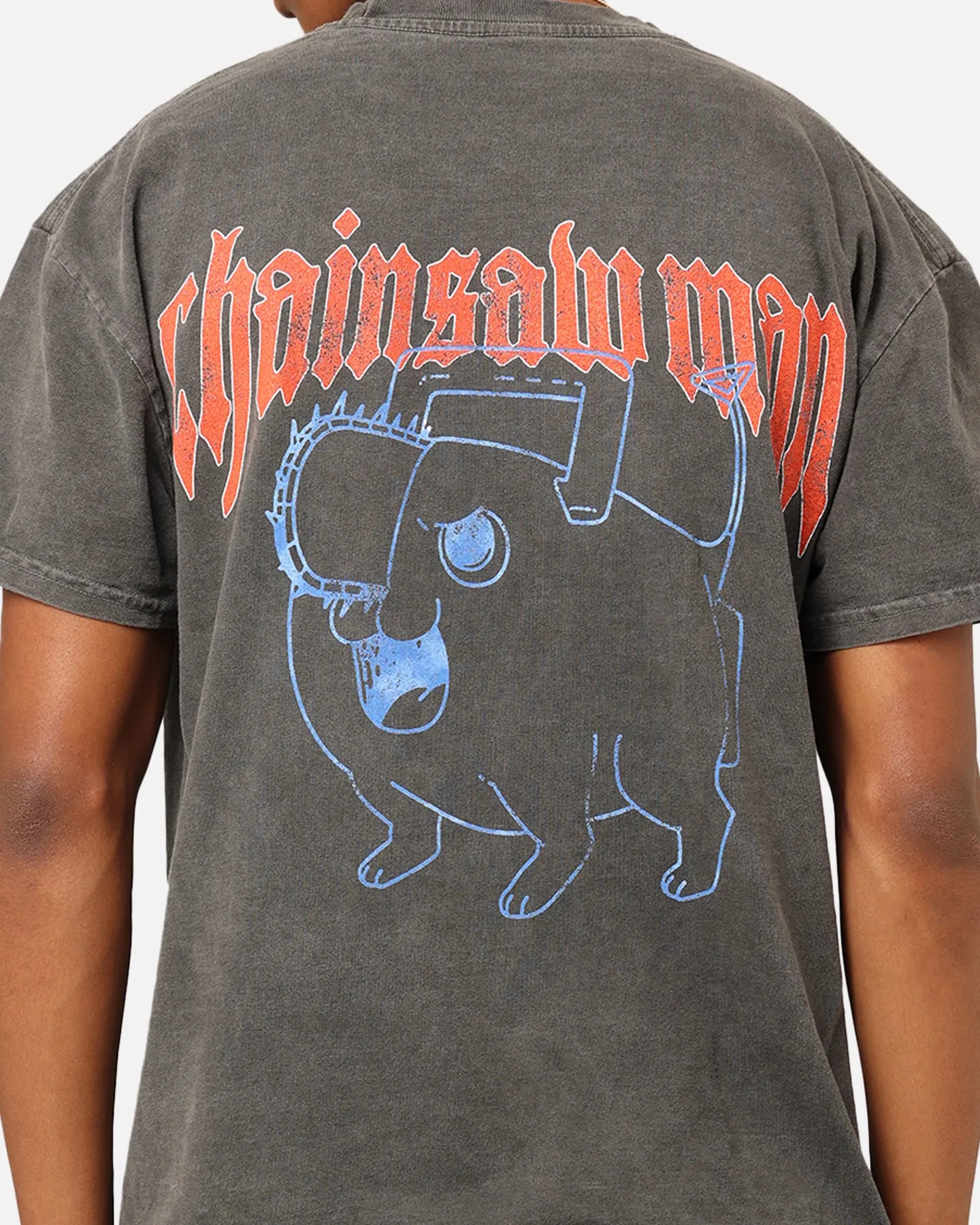 Goat Crew X Chainsaw Man Heavyweight T-Shirt Black Wash Brushed Interior Lining