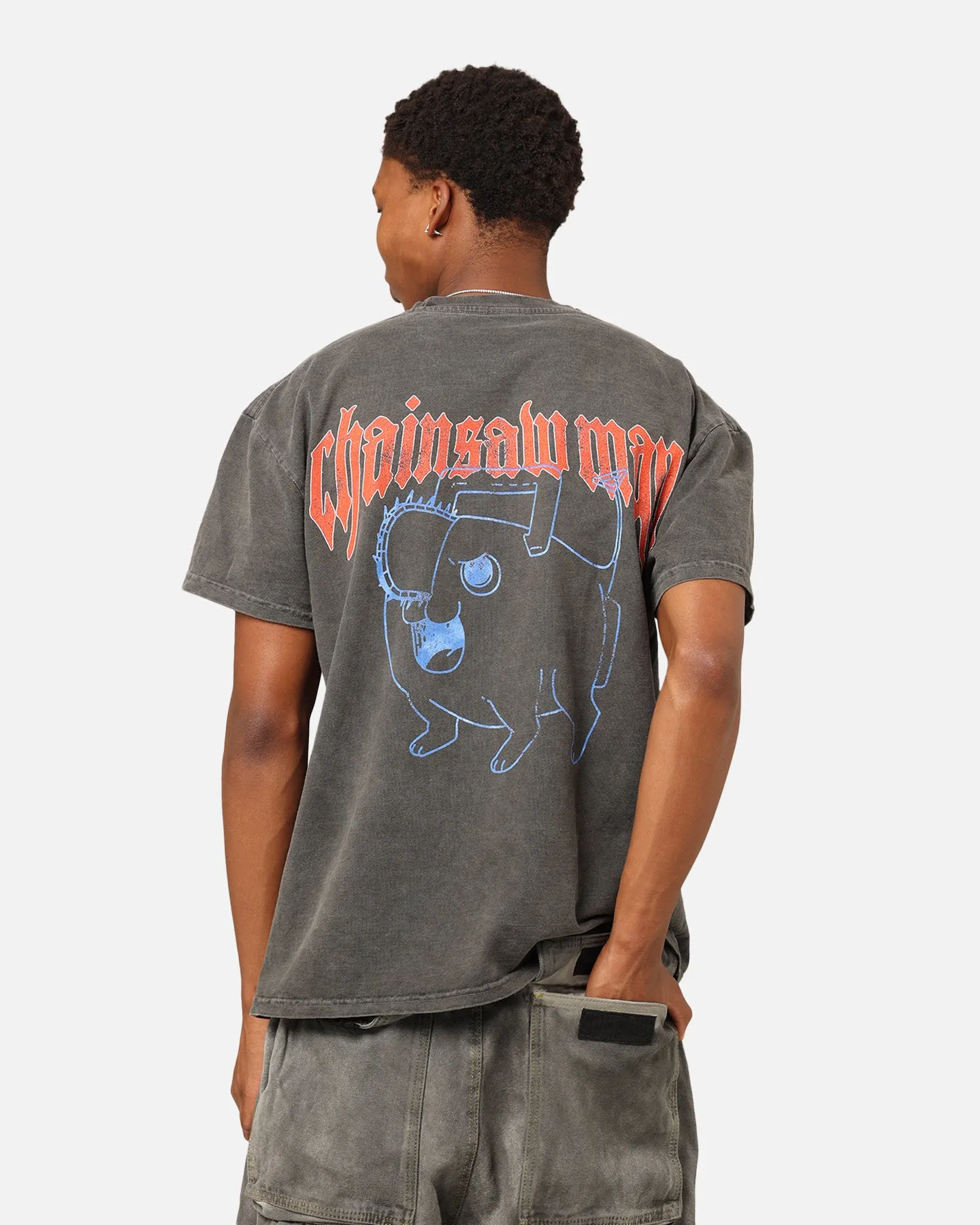 Goat Crew X Chainsaw Man Heavyweight T-Shirt Black Wash Urban Trend