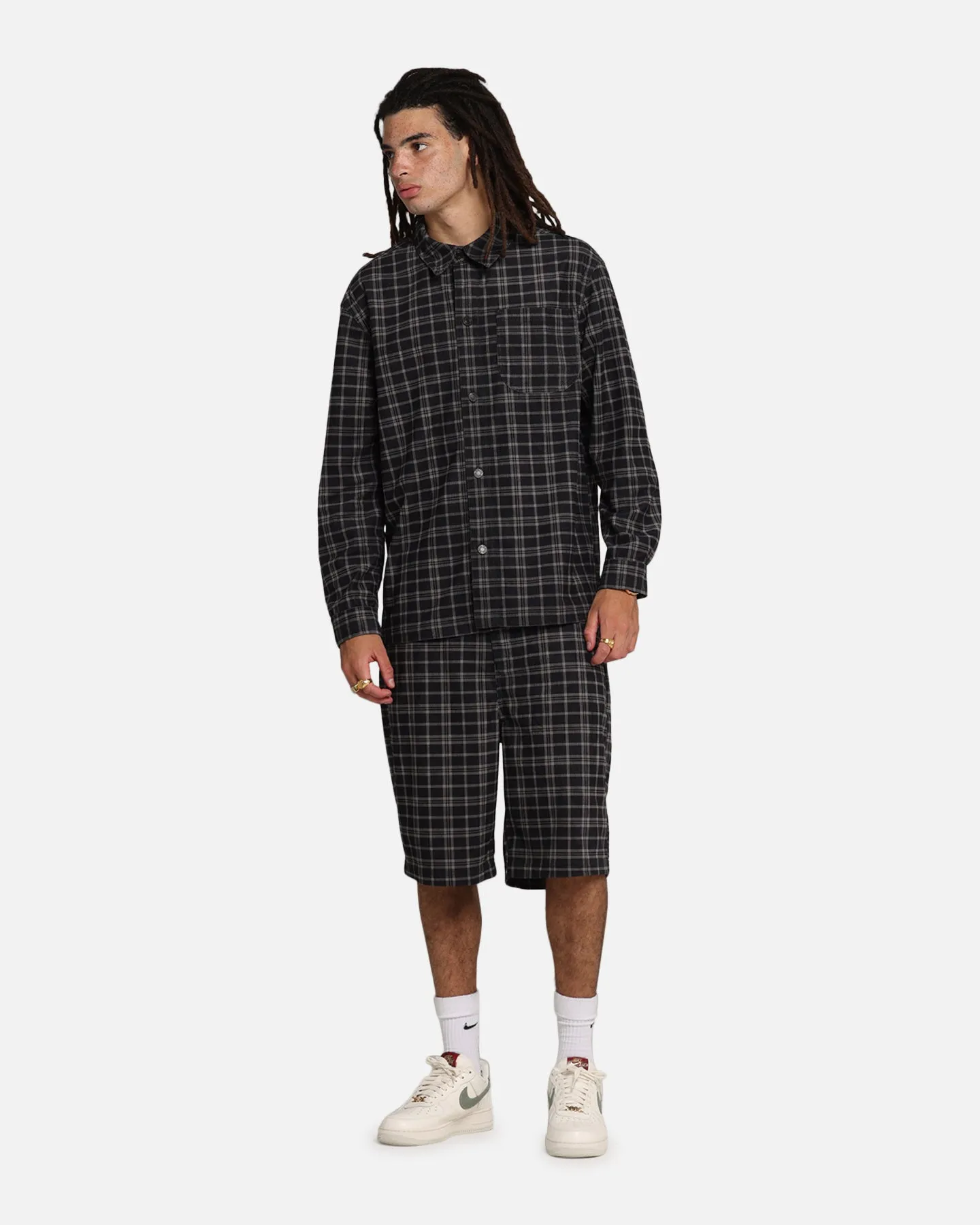 Practical Leggings CompressionKnit XXIII Plaid Corduroy Jorts Black/Grey