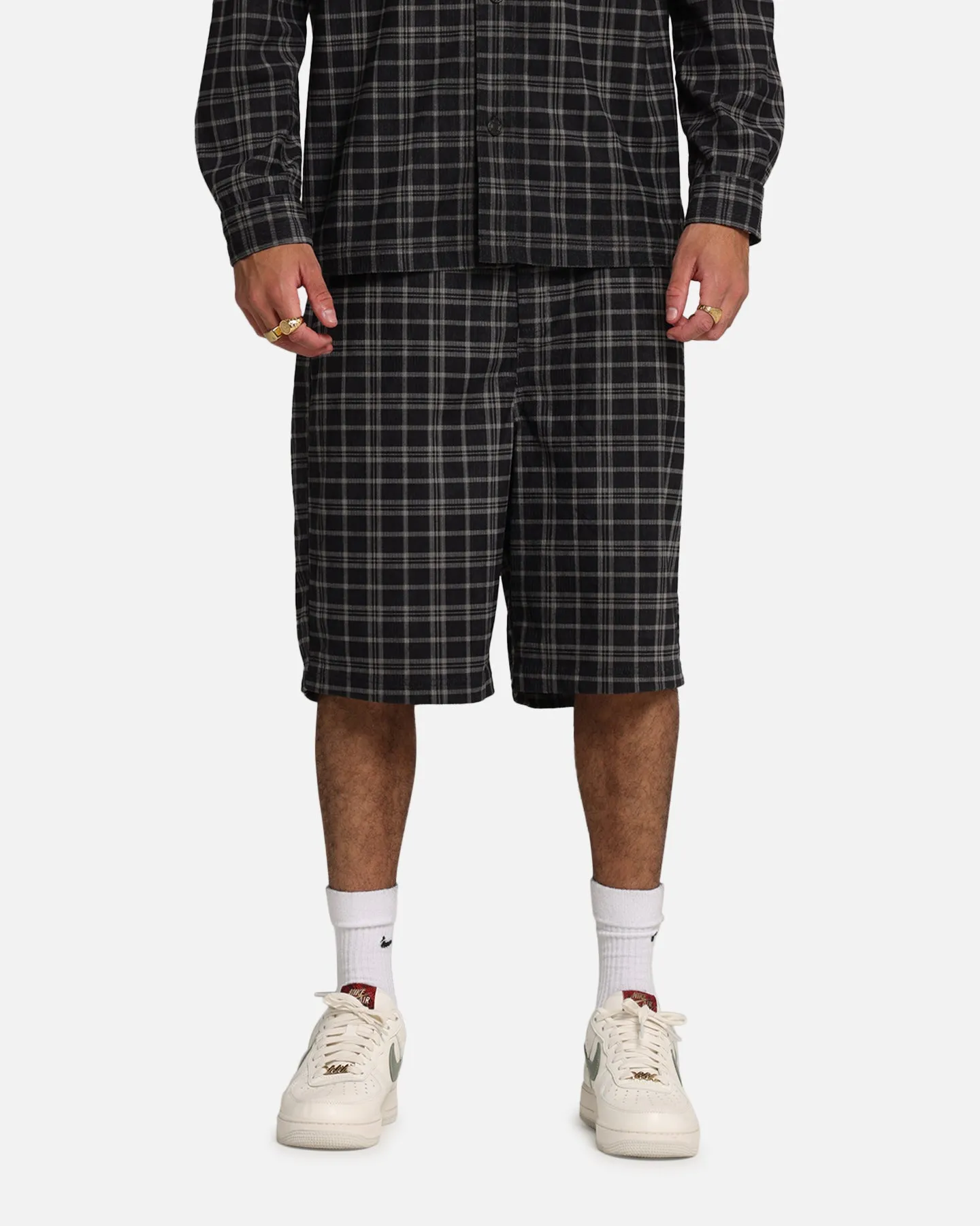 Modern Outfit Warm Fit XXIII Plaid Corduroy Jorts Black/Grey