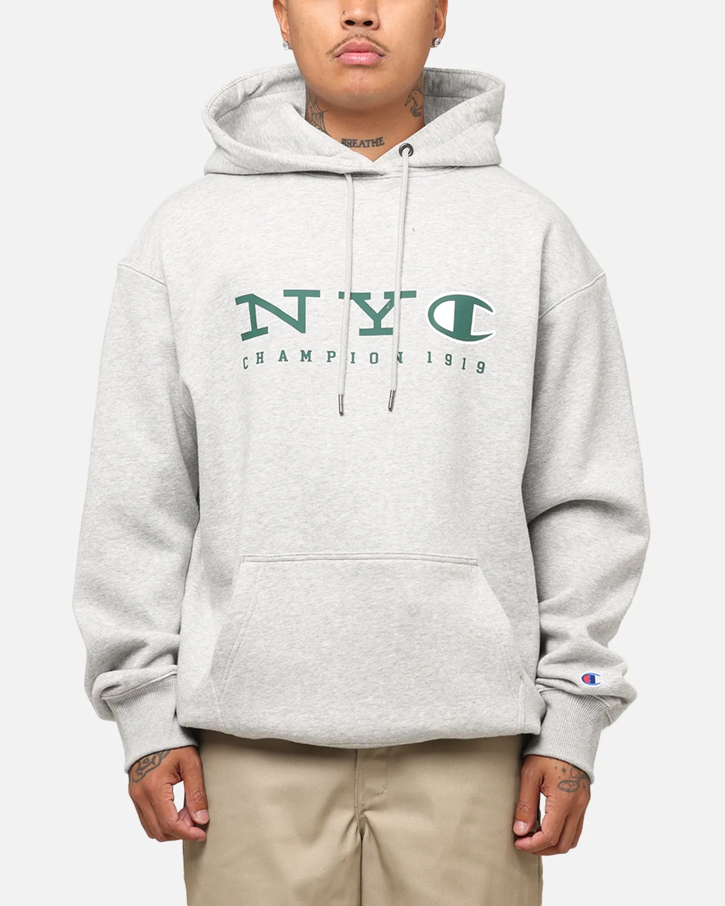 Fashion Street Odor Resistant Coating Champion Rochester Graphic Hoodie Grey