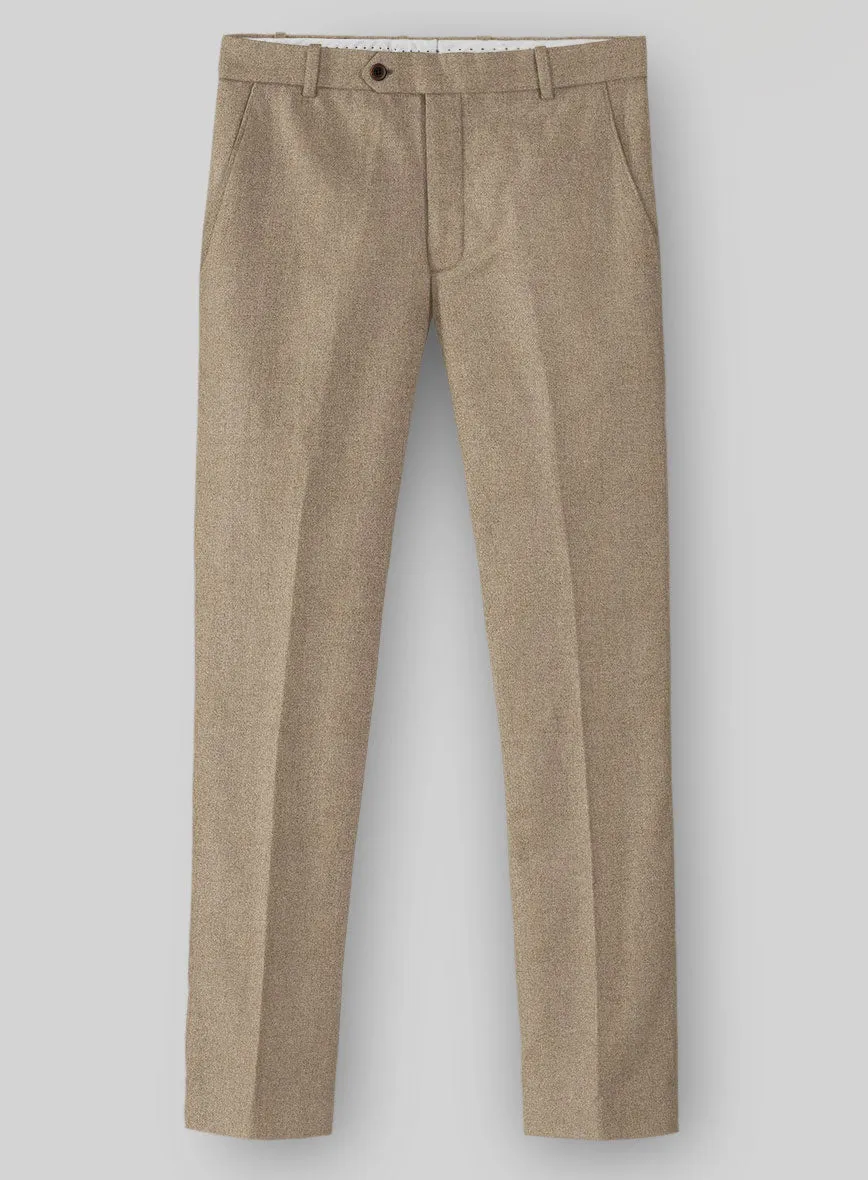 Sleek Silhouette Effortless Style Naples Muted Beige Tweed Pants
