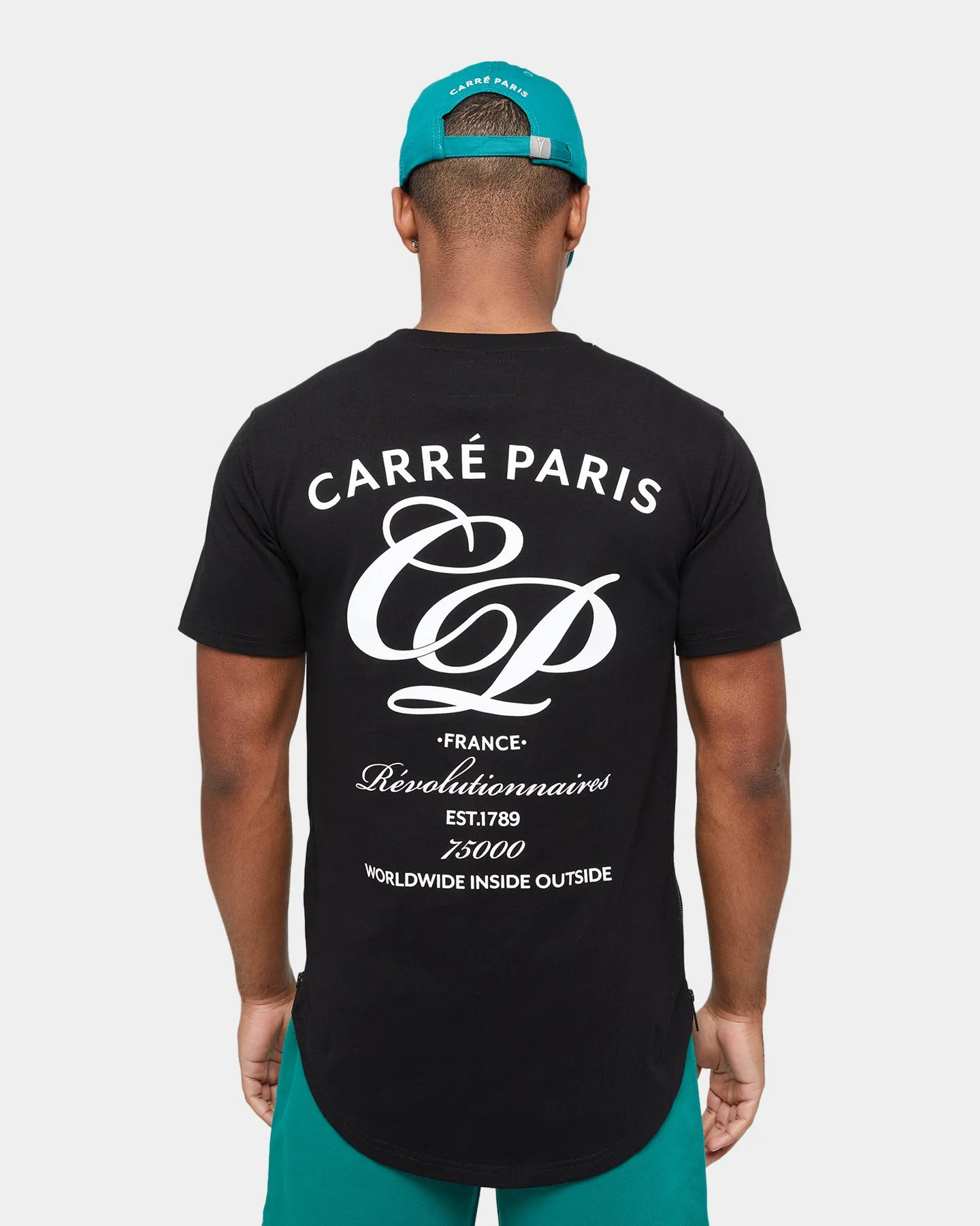 Carre Revolution Zip Drop Tail T-Shirt Black UV protection layer Relaxed Armhole Cut
