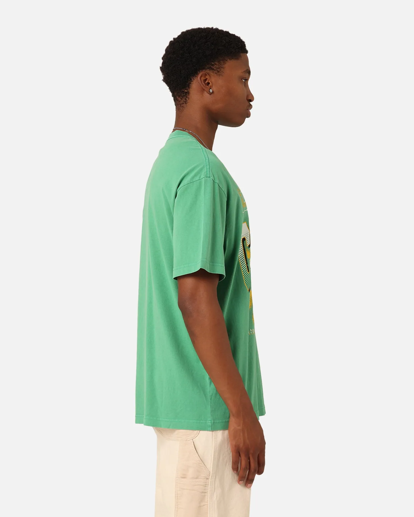 Mitchell & Ness Boston Celtics Brush Off 2.0 T-Shirt Green Layered Hem Design