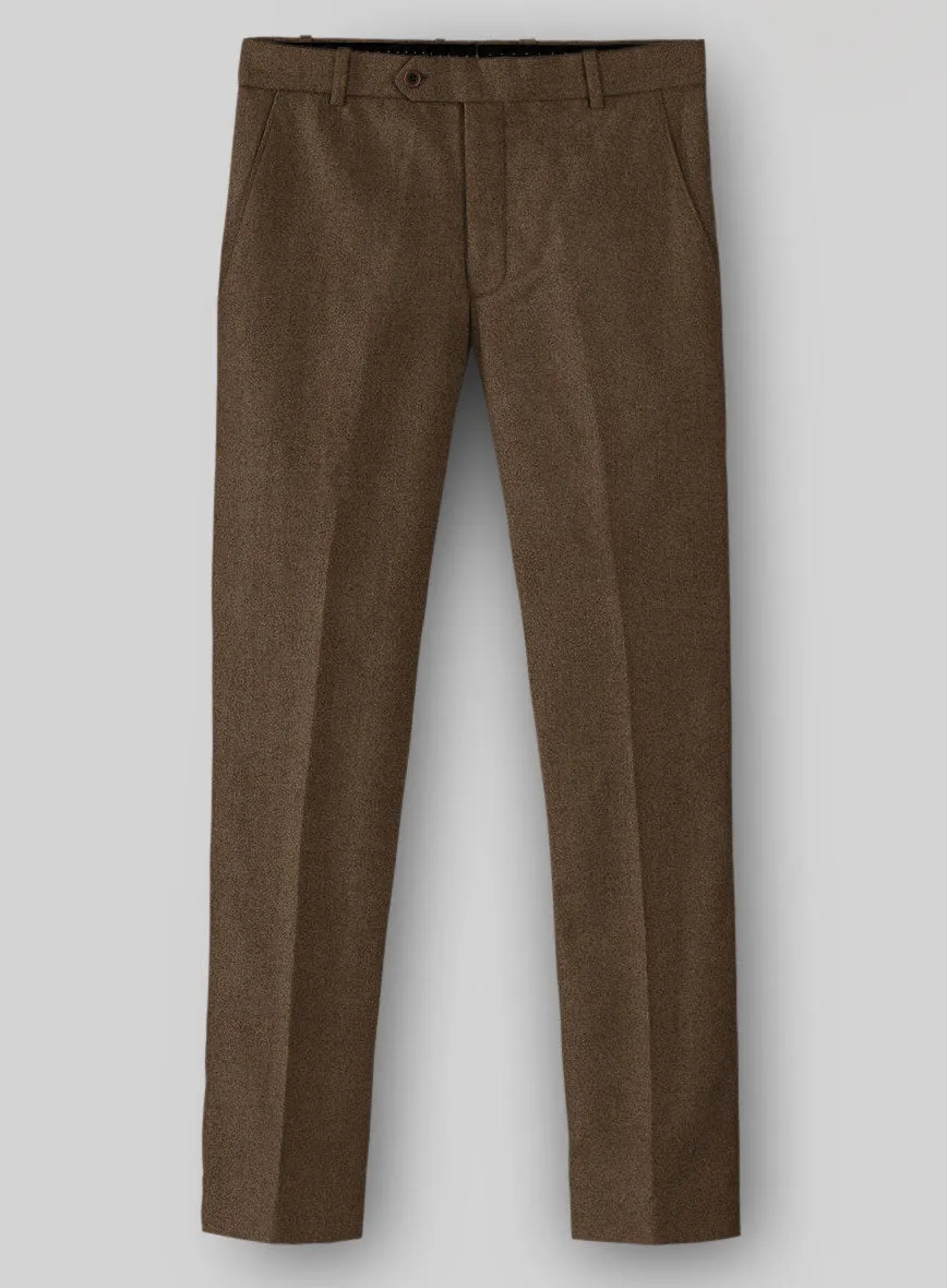 Naples Espresso Brown Tweed Pants Dapper Fit Sharp Lines