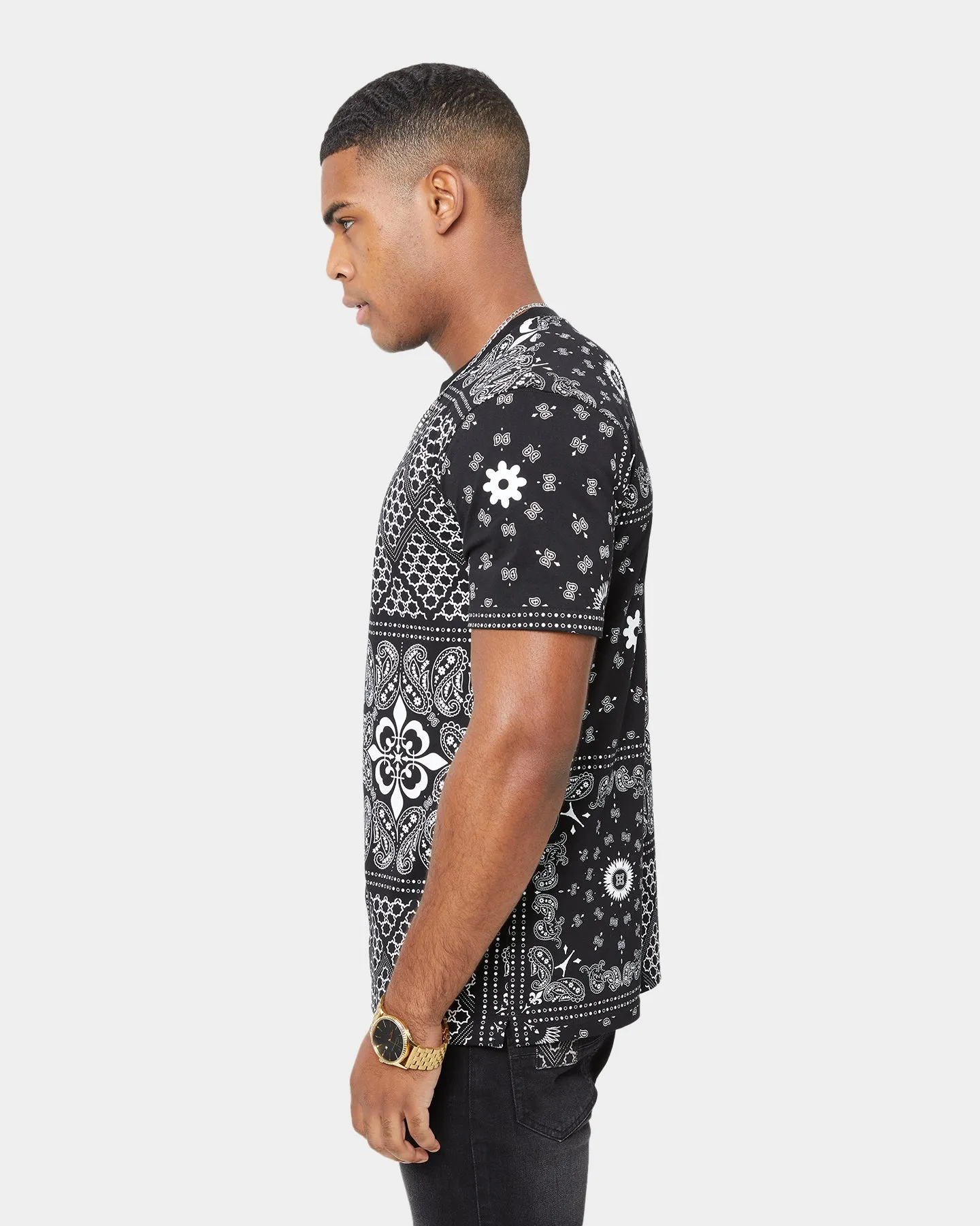 QuickDryTechnology Sporty Style Wear Carre Bandana Ultra Classic Short Sleeve T-Shirt Black