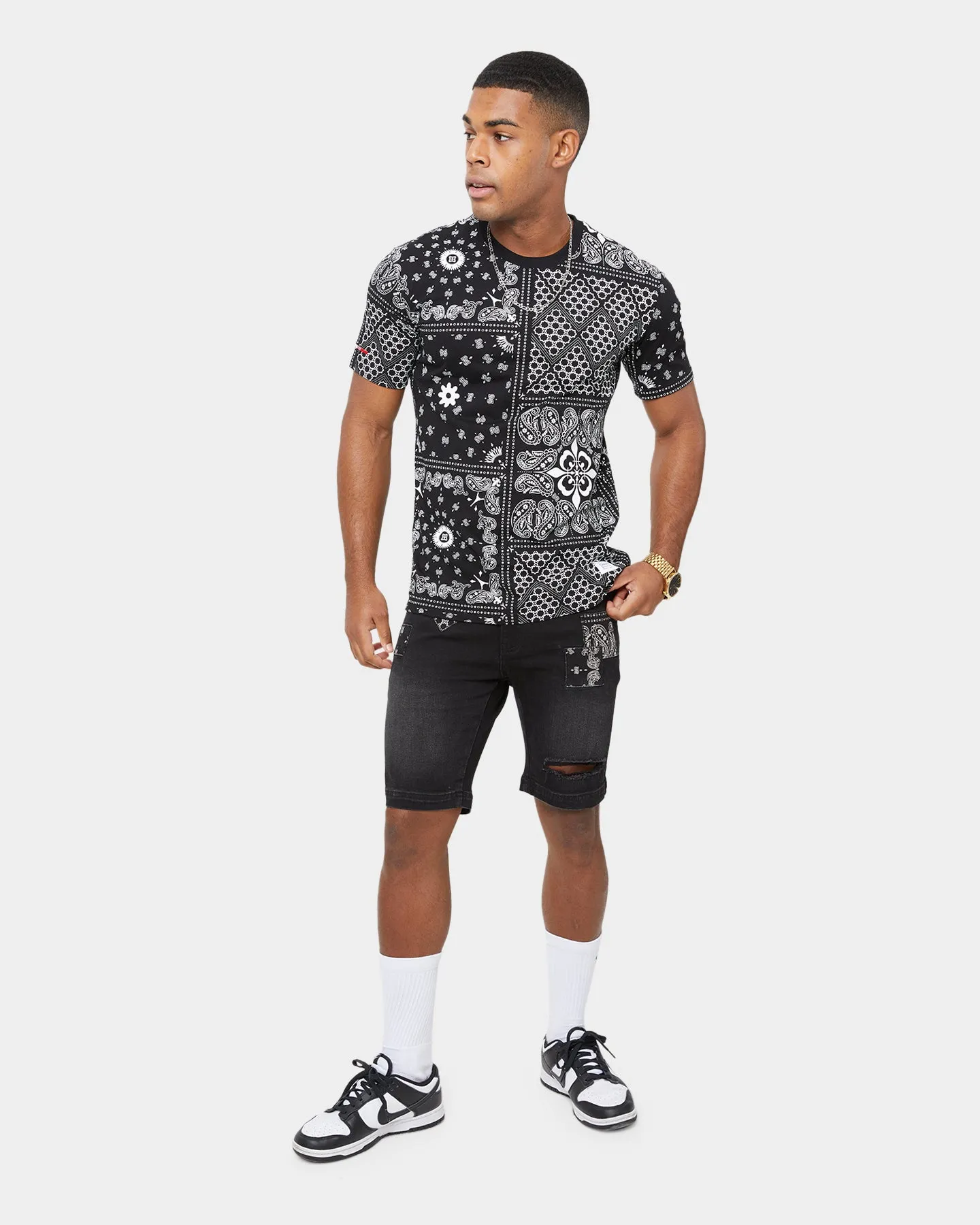 Carre Bandana Ultra Classic Short Sleeve T-Shirt Black Ultra Soft Texture