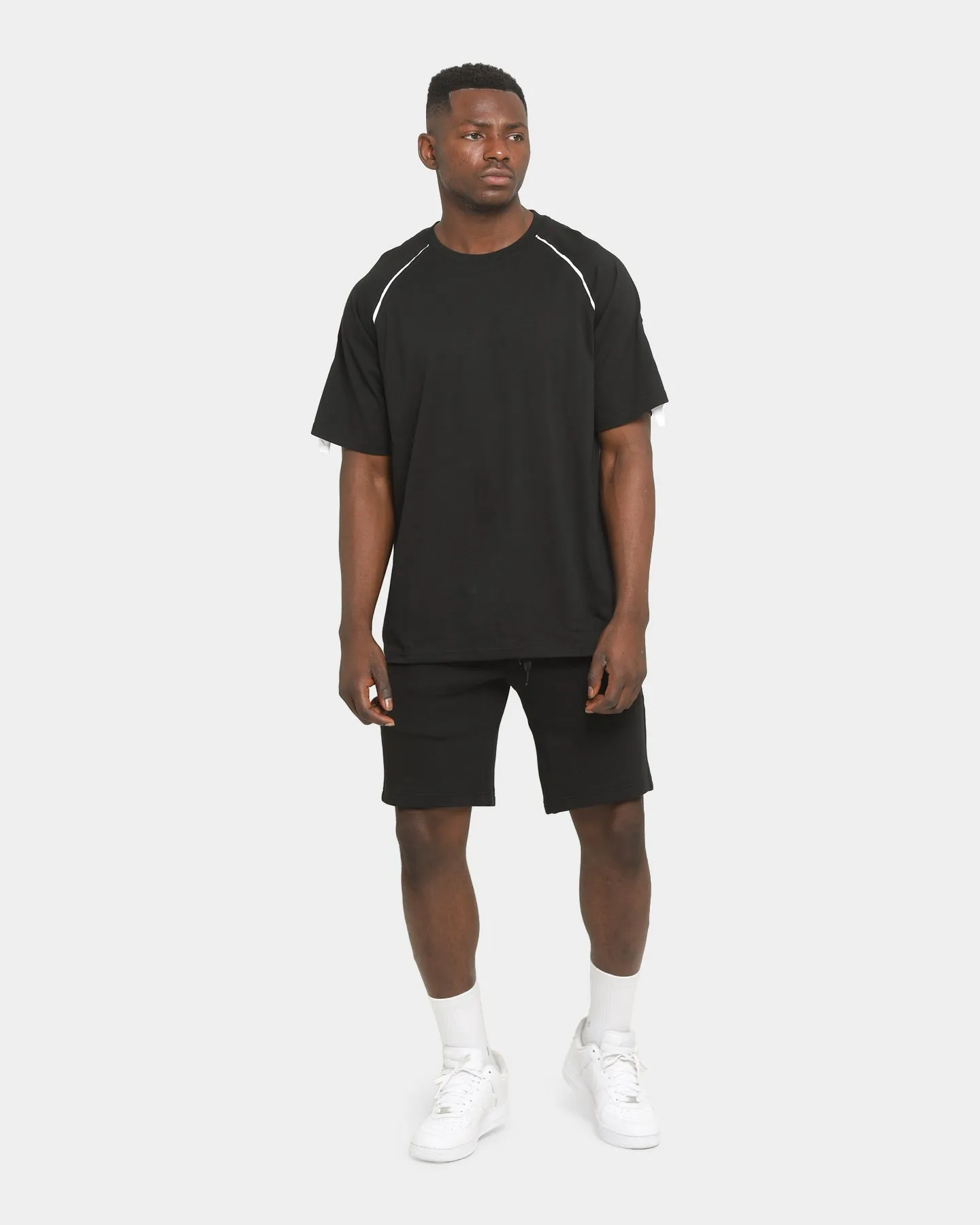 Elevn Clothing Co. Rift Raglan Short Sleeve T-Shirt Black OdorResistantTechnology Colorfast Dye