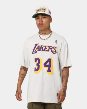 Mitchell & Ness Los Angeles Lakers Shaquille O'Neal #34 N&N T-Shirt White Marle Timeless Look Wear MultipurposeCuffs