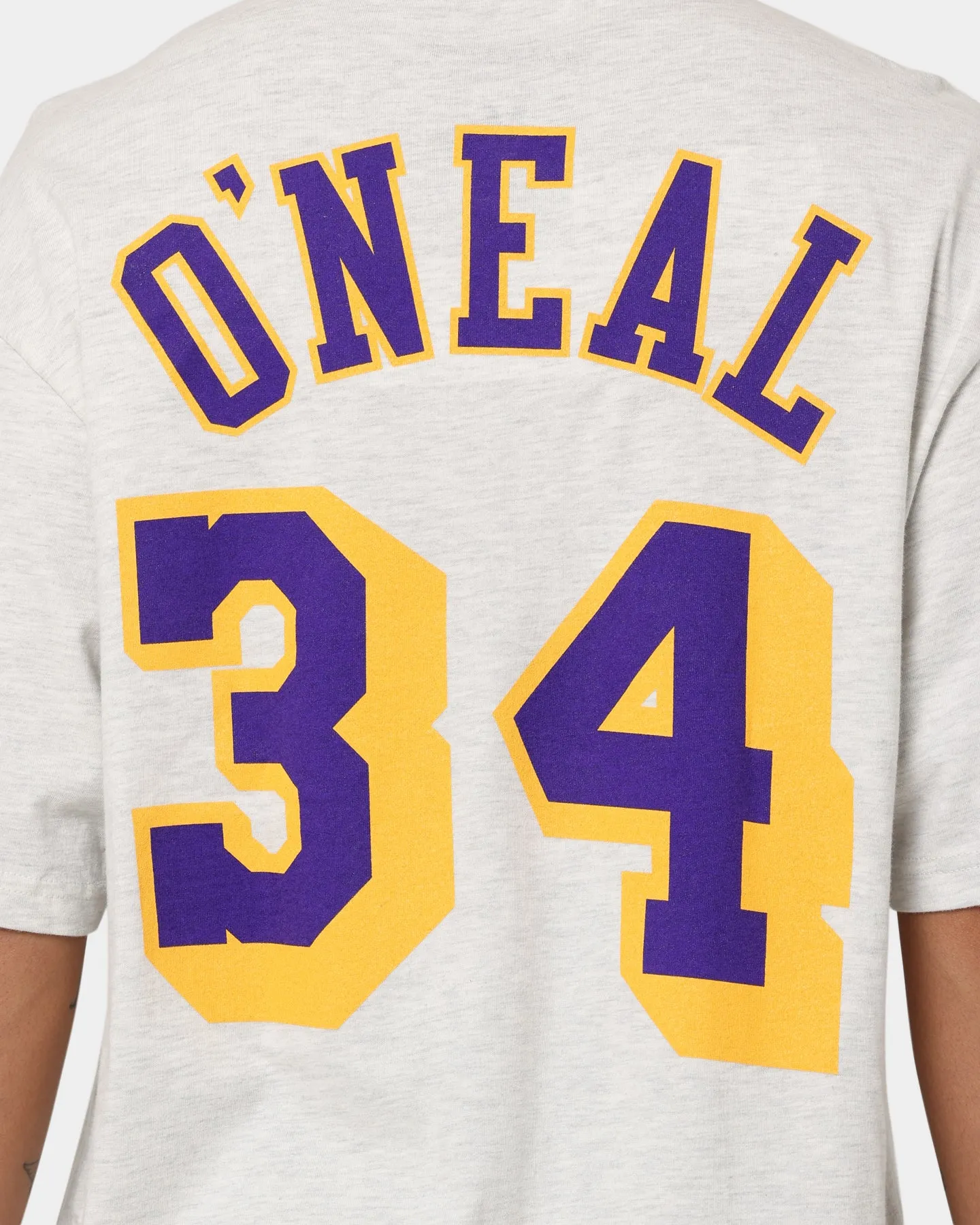Everyday Essential Eco Friendly Fabric Mitchell & Ness Los Angeles Lakers Shaquille O'Neal #34 N&N T-Shirt White Marle