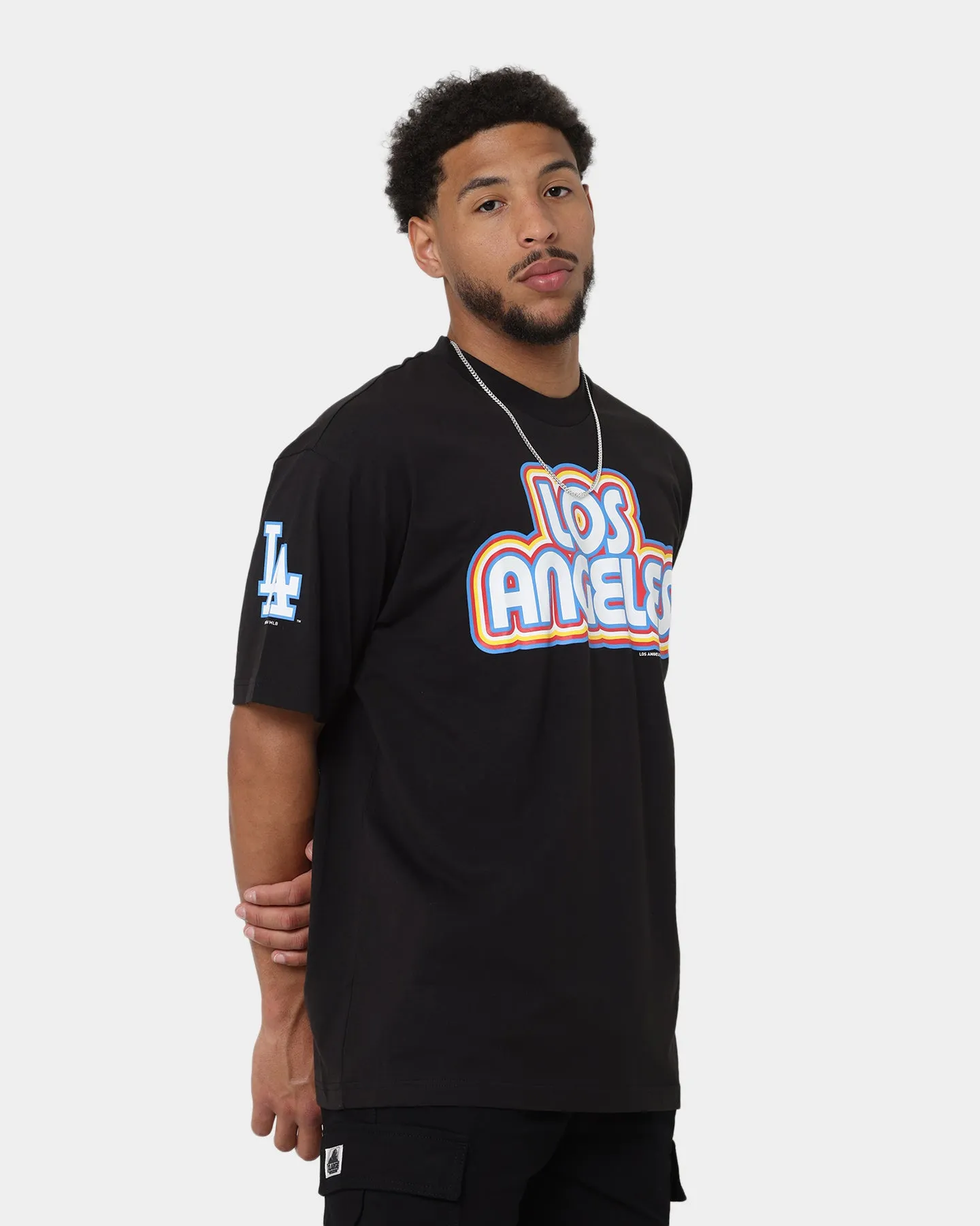 Chill Comfort New Era Los Angeles Dodgers Retro Outline Logo T-Shirt Black