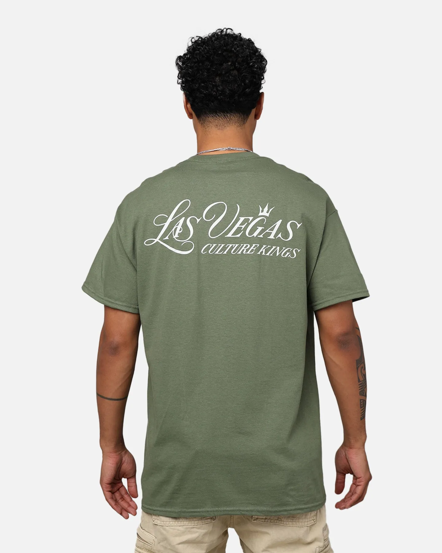 Trendy Wear Cozy and Soft Culture Kings Vegas T-Shirt Military Green