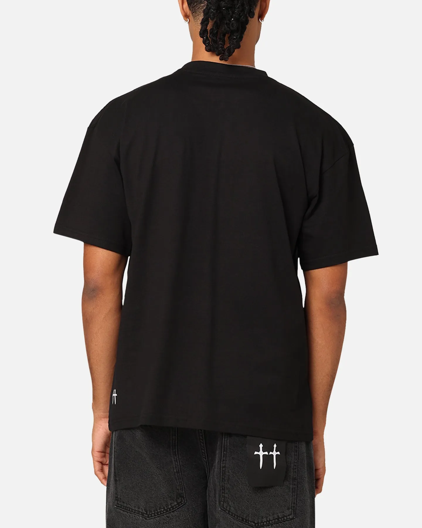 ReinforcedHems Saint Morta Rave Drop Shoulder T-Shirt Black
