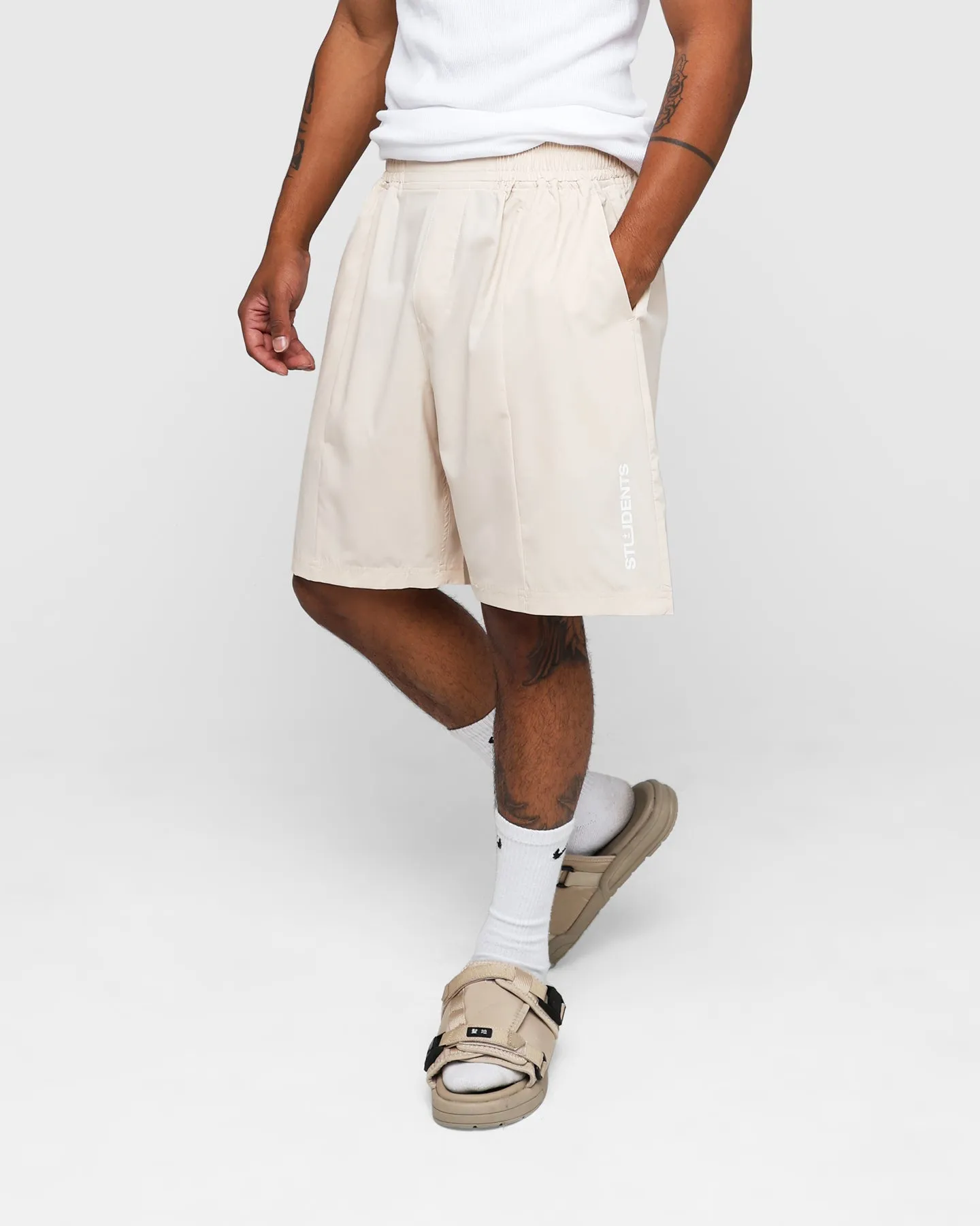 Chic Look Stretch Flex Students Golf Trophy Swim Shorts Sand