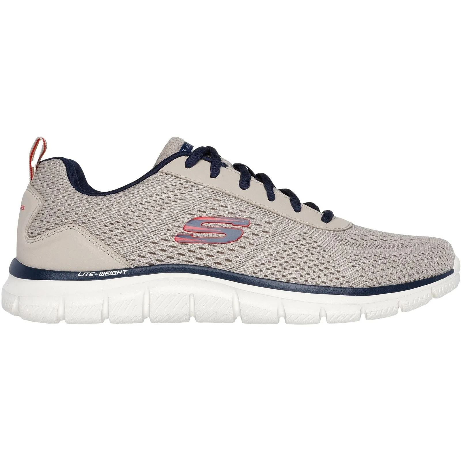 Skechers Mens Track Leshur Shoes Taupe/Navy Planet Mood