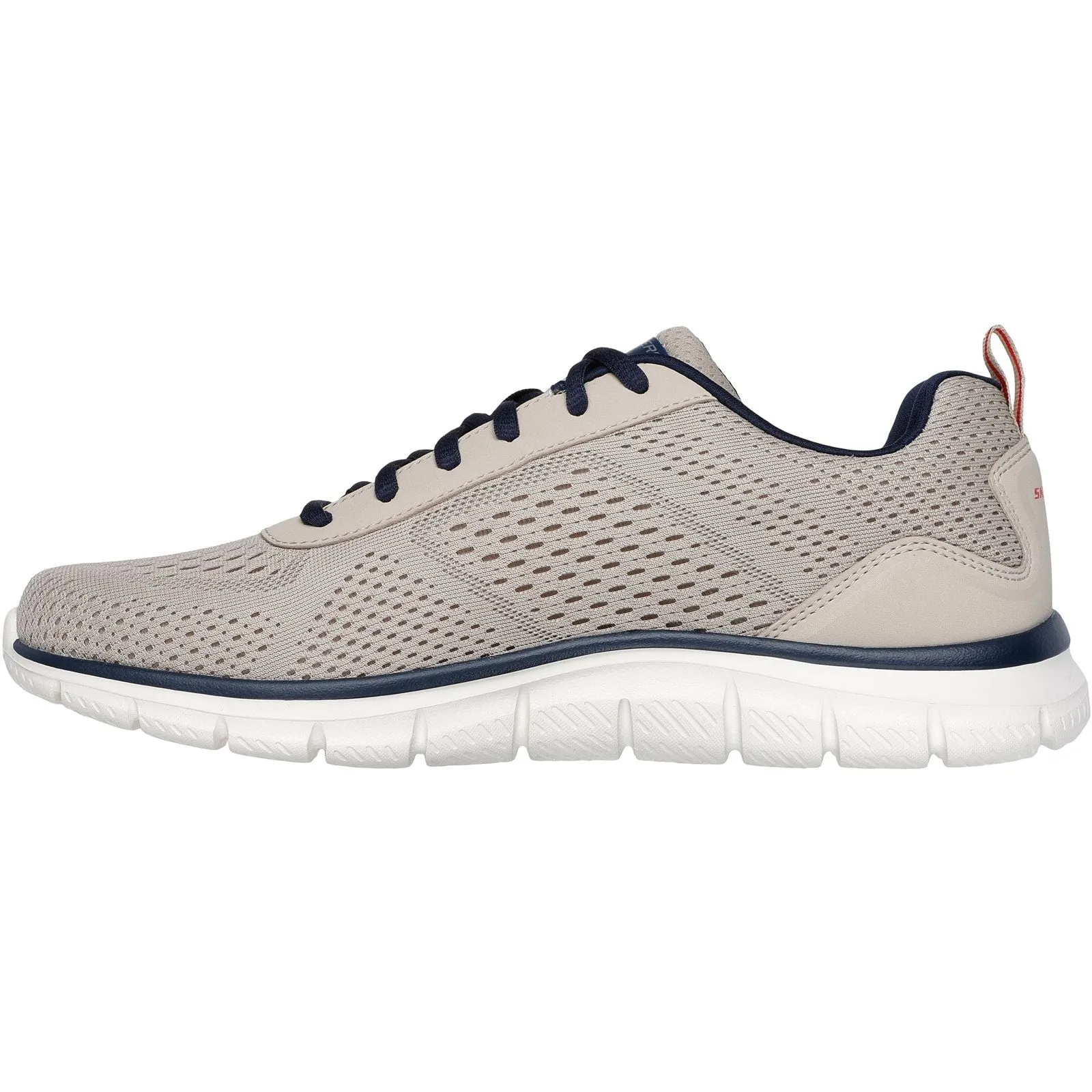 Skechers Mens Track Leshur Shoes Taupe/Navy Reinforced toe box