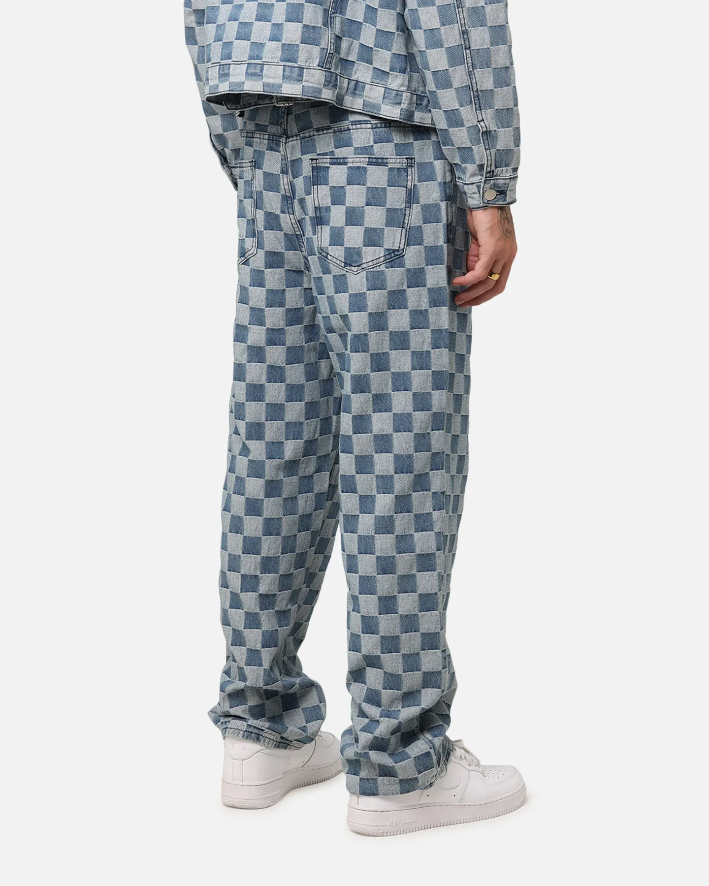 XXIII Checker Board Denim Jeans Blue Layer Fit