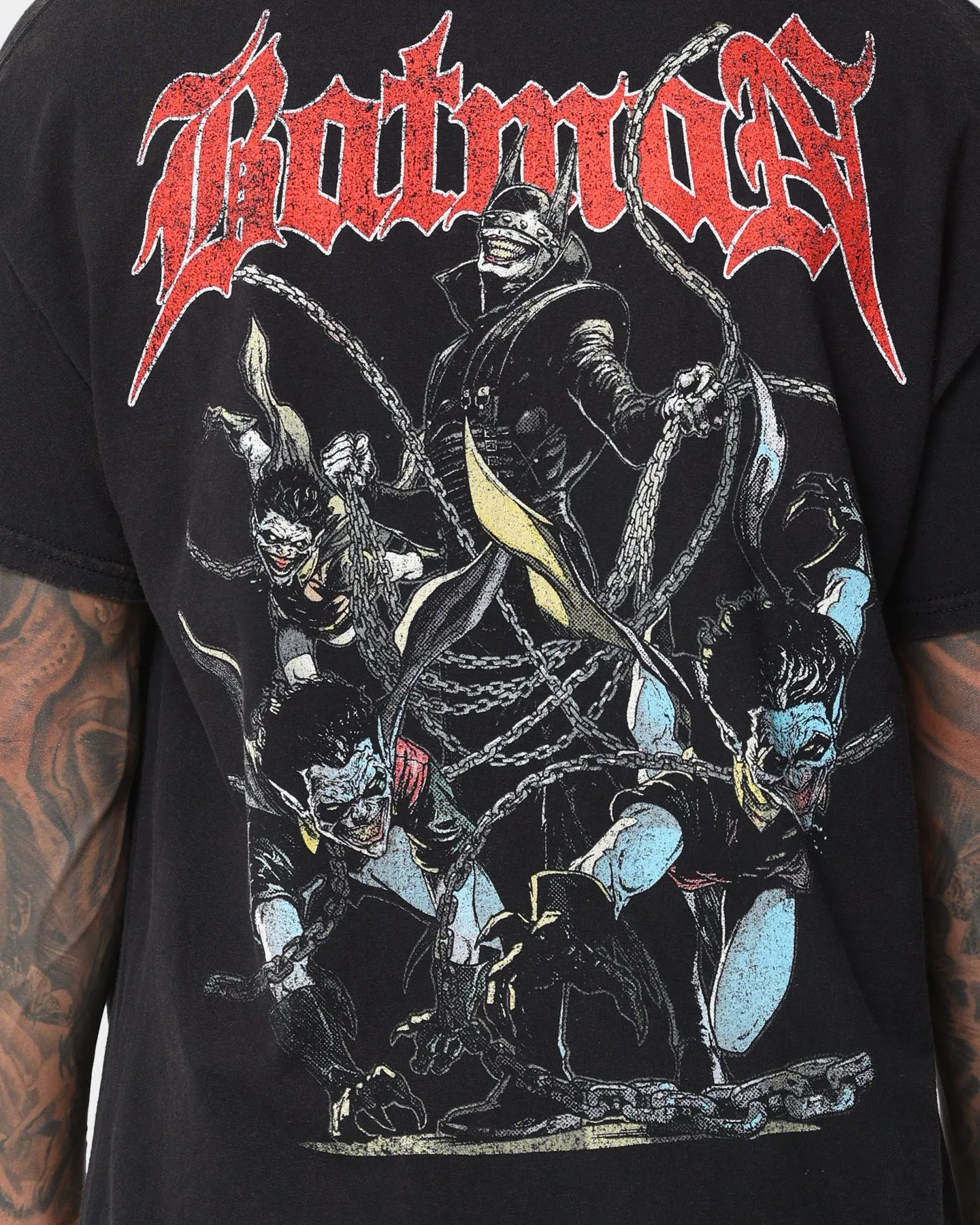 Smart Layering Goat Crew X DC Batman Who Laughs Vintage T-Shirt Black Wash