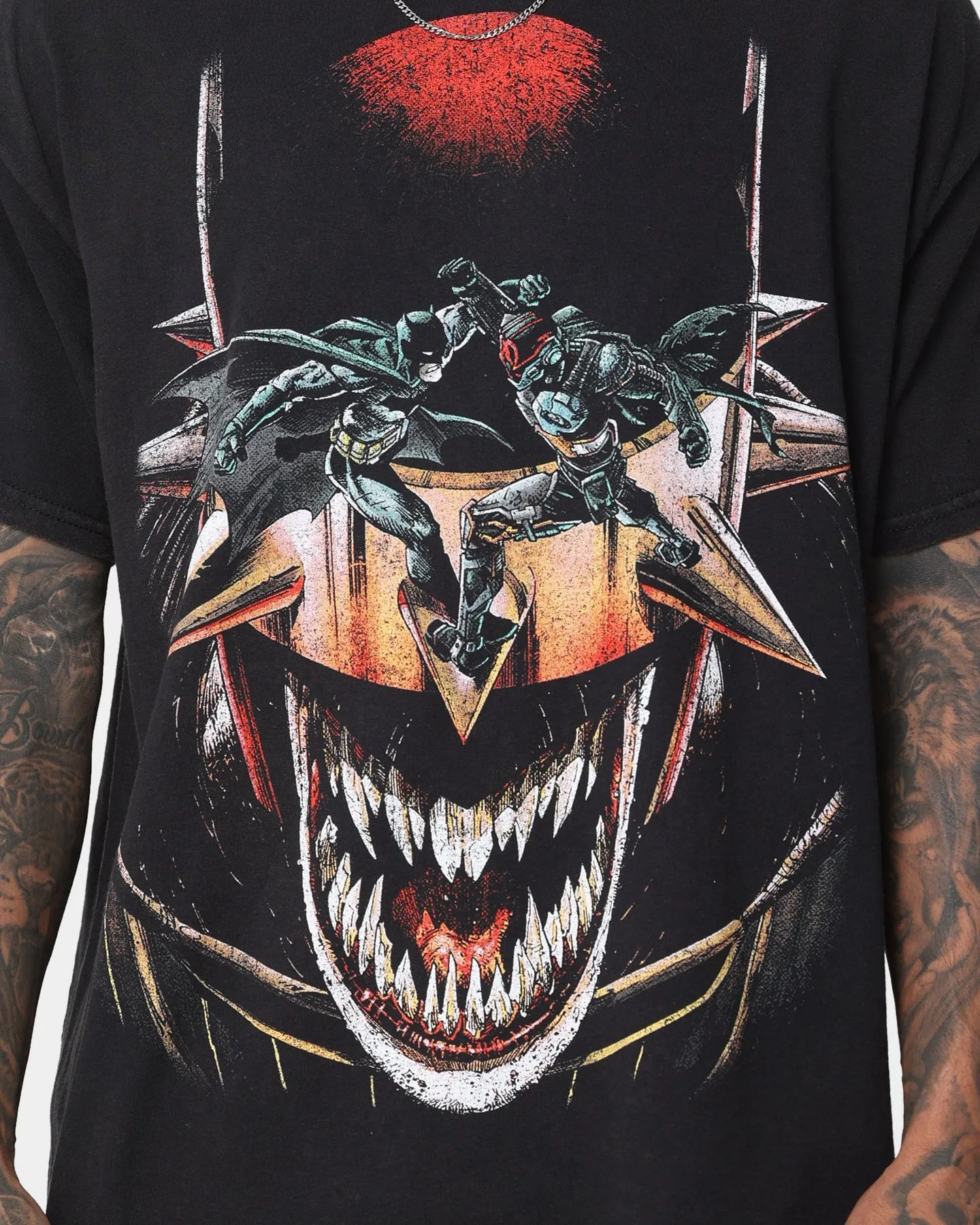 hypoallergenic Goat Crew X DC Batman Who Laughs Vintage T-Shirt Black Wash