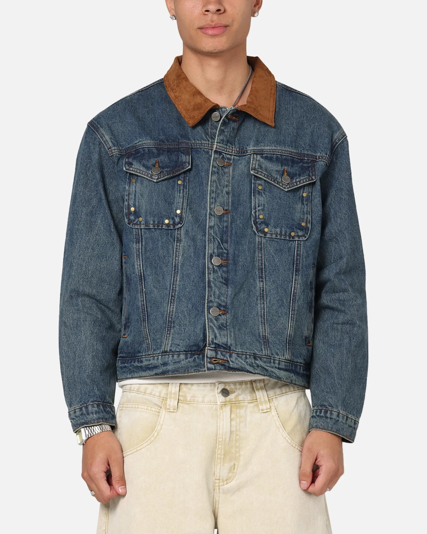 Saint Morta Rodeo Drive Denim Jacket Dirty Blue Wind Proof